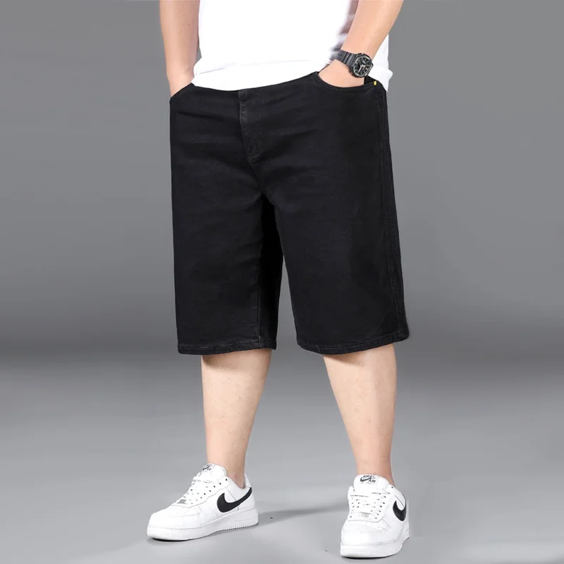 Men's Large Shorts, Jeans, Loose, Large, Black, Suitable for Men, Size 36-50.  Cargo Pants Men  Pantalon Homme джинсы мужские 4