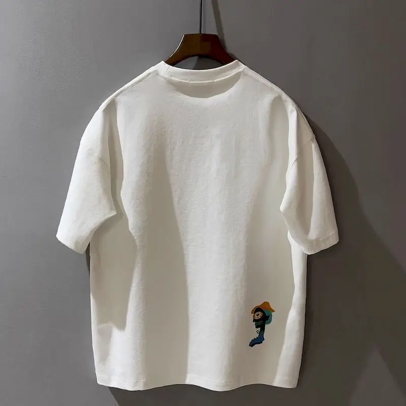 【CPGN STUDIO】23SS★ Summer Ocean Embroidery Short Sleeve T Mens Hand Painted Indigo Mesh Shorts - Performance Mesh