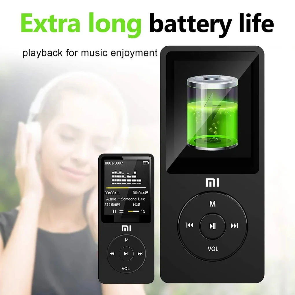 XIAOMI MP3 Player  FM Radio Bluetooth Digital Display Media Bluetooth MP4 Player Walkman Pocket Audio Walkman Walking Music Play