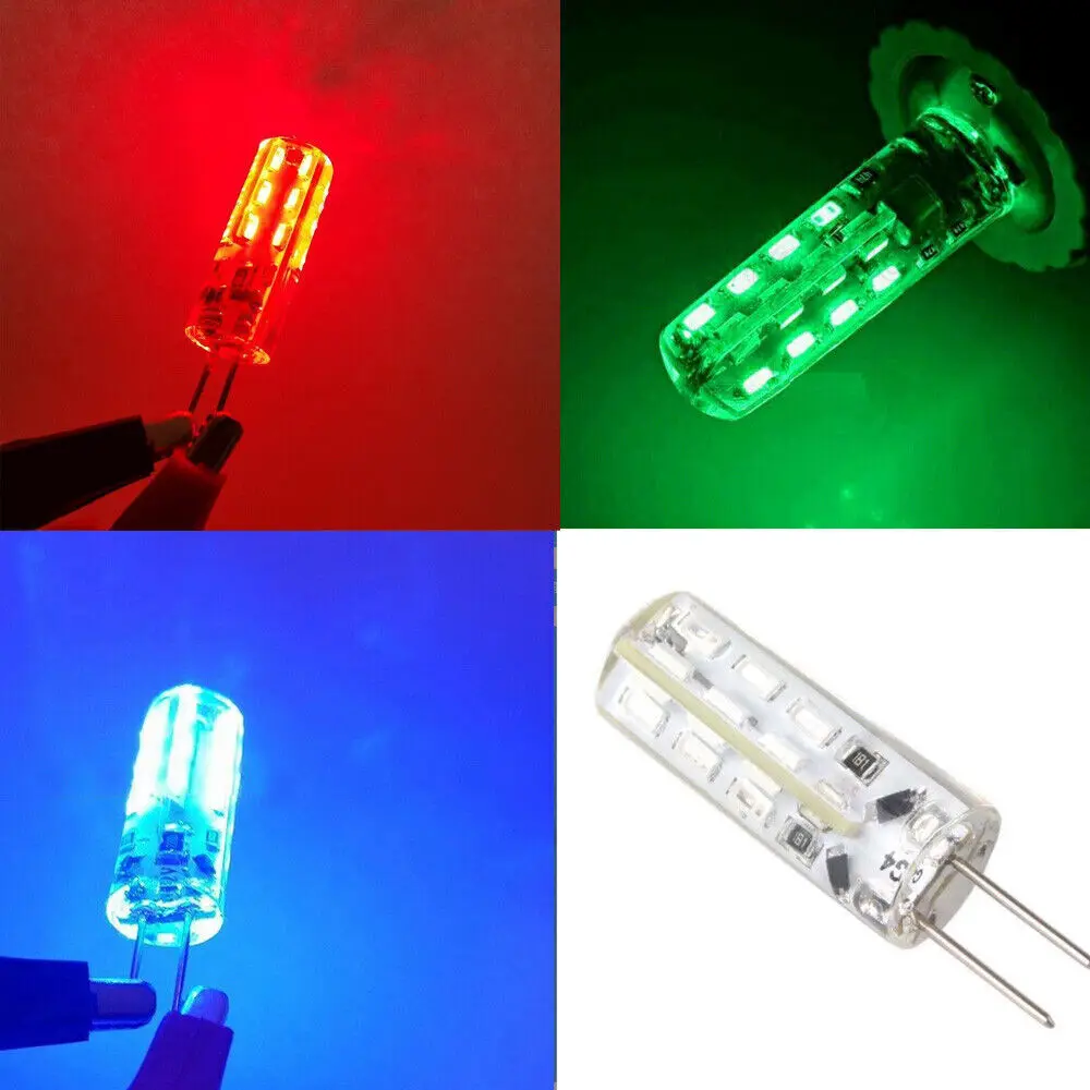 

G4 LED Colorful Bulb 2W DC 12V red green white led replace halogen bulb Warm White RGB Blubs chandelier Lamp Bar crystal Lights