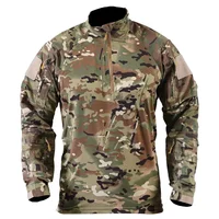 Casual Pullover Tops Combat Shirt Tactical Shirts 1/4 Zip Paintball Camping Hunting Clothes Work Men Clothing Wear-resisting 2