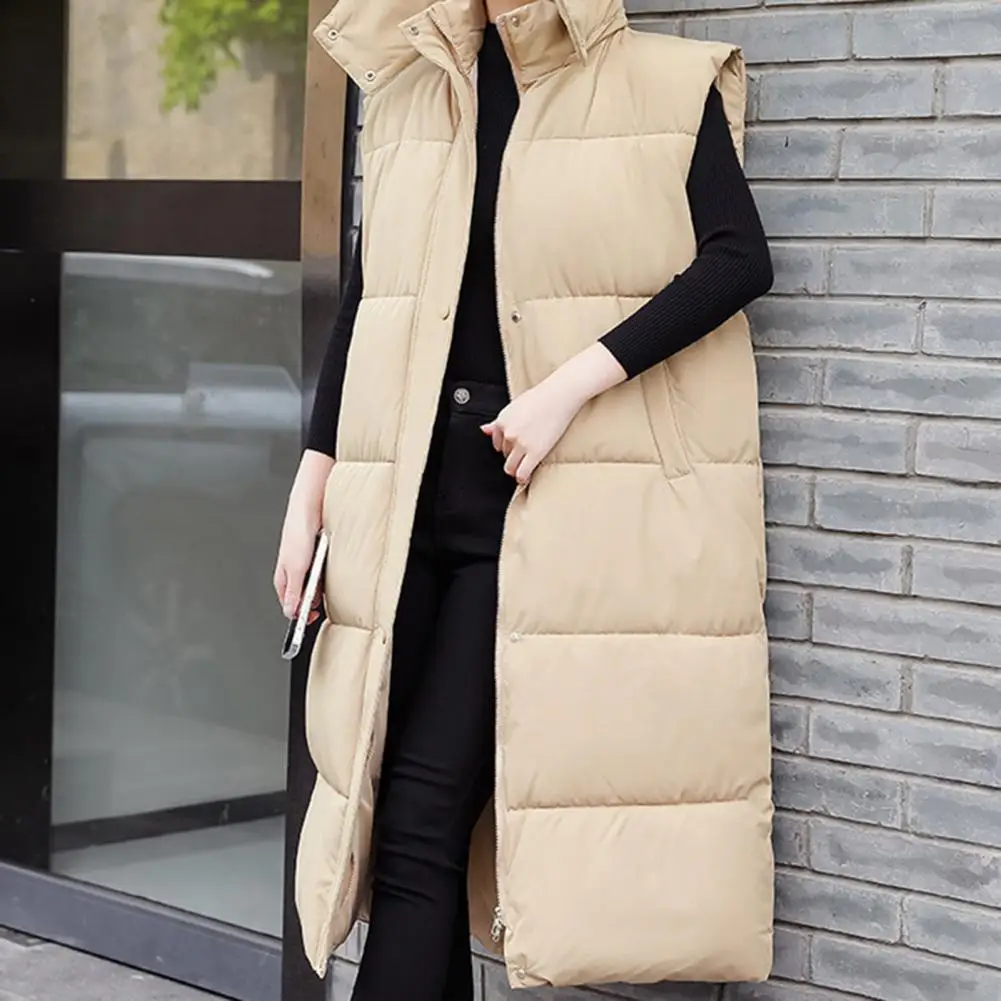 Women Waistcoat Autumn Winter Cotton Padded Vest Coat Women Long Down Tank Top Windproof Hooded Warm Snow Waistcoat Outwear Lady women middle aged elderly plus velvet padded waistcoat spring autumn winter vest 2021 elderly waistcoat grandma mother vesta515