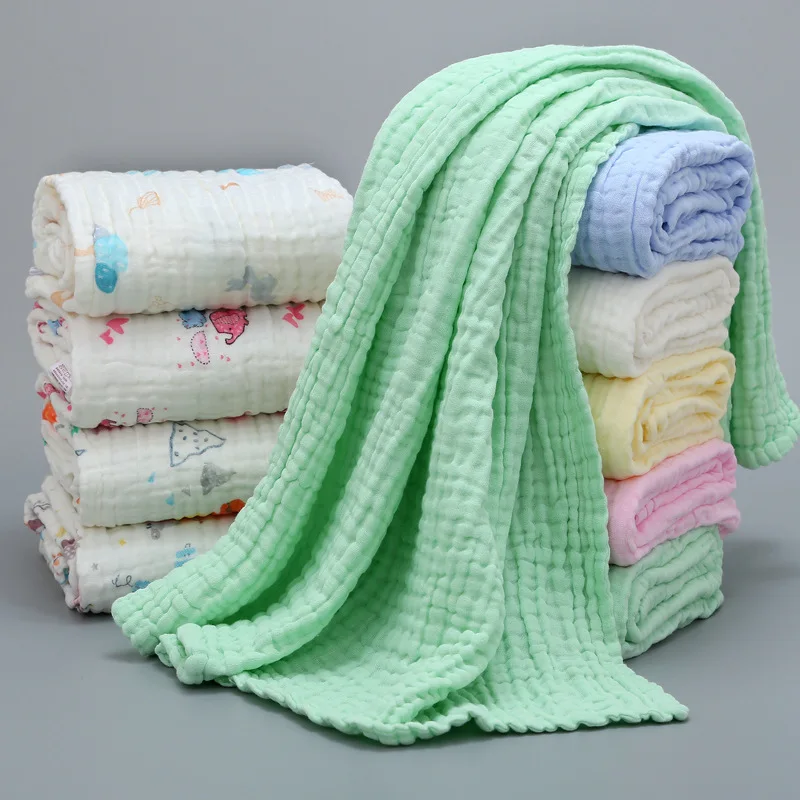 Baby Bath Towel Gauze Infant Skin-friendly Soft Lightweight Shower Towel Absorbent Breathable Blanket Kids Air Condition Quilt