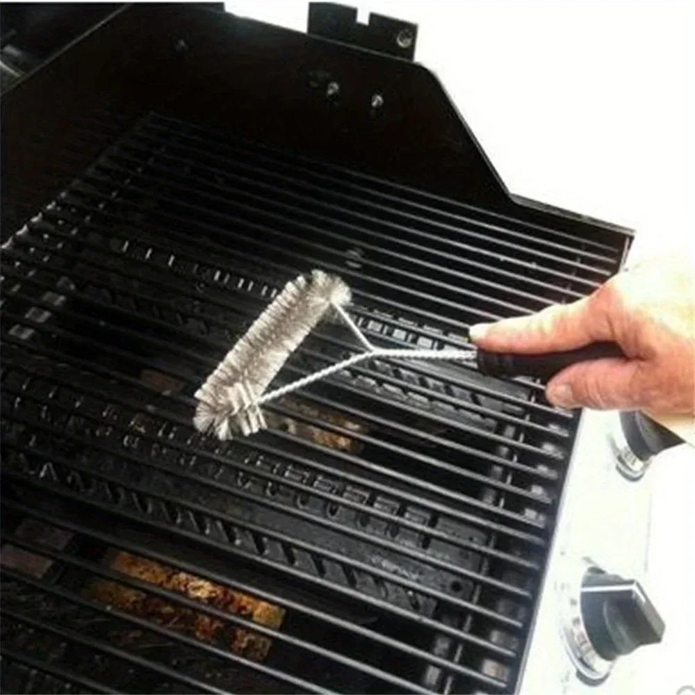 BBQ Grill Barbecue Brushes Portable Stainless Steel Anti Rust Clean Accessories Cleaning Barbecue Wire Brush Cooking Tools