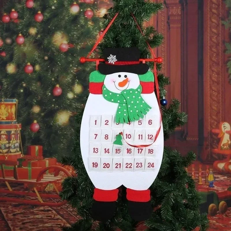 

Christmas Advent Calendar Santa Claus Snowman Elk Xmas New Year Christmas Decoration for Home Office Ornaments 2024