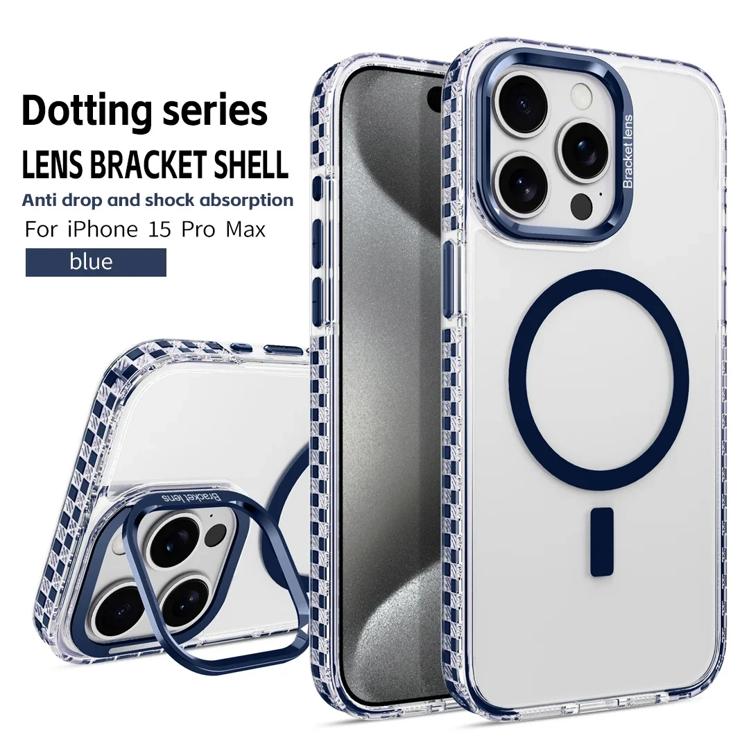 Coque de téléphone antichoc magnétique de luxe pour iPhone 15 16 13 14 16 Pro Max 11 16 Plus support invisible pour objectif Protection arrière_voghion.com