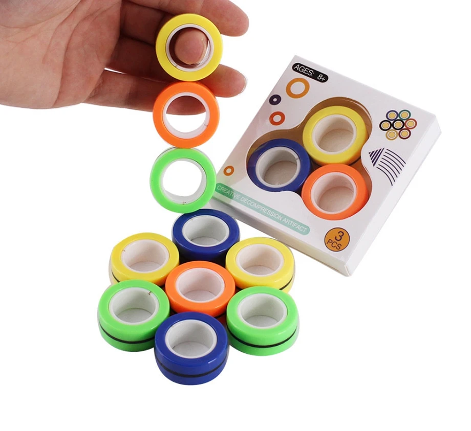 GetUSCart- MRTREUP 9PCS Magnetic Rings Fidget Toys for Adults Kids, Newest  Colorful Finger Rings Toy, Stress Relief Magnetic Spinner Ring, Anxiety  Relief Decompression, Birthday Halloween