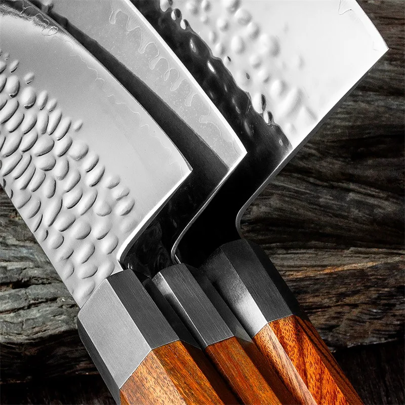 Japanese Chef Santoku Knife Sharp Blade Utility Slicing Meat Cleaver Stainless Steel Nakiri Salmon Cutting Peeling BBQ Knife kitchen knife meat cleaver