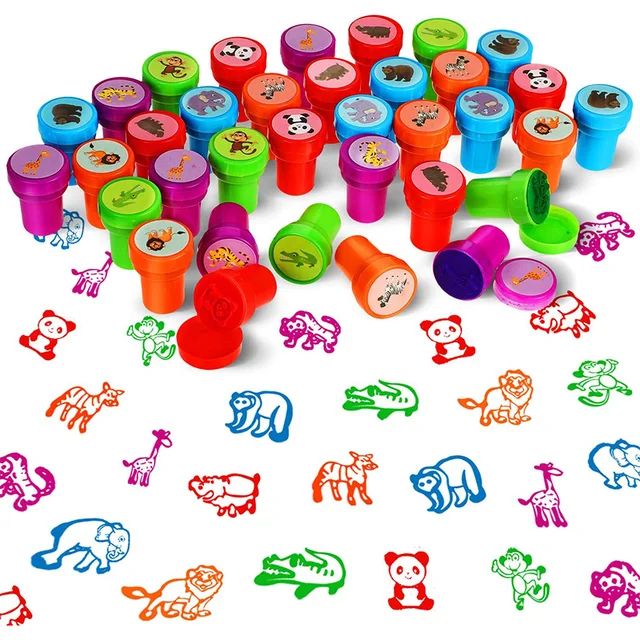 10pcs Assorted Stamps For Kids Toys Educational Animal Self Ink Stamps Kids Party Favors Children Stamp Set 3 Years Toddler Toys 3