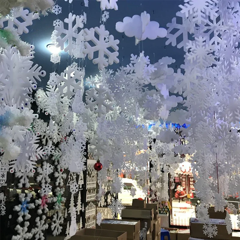 Foam Snowflake Christmas Decorations Hanging Ornaments