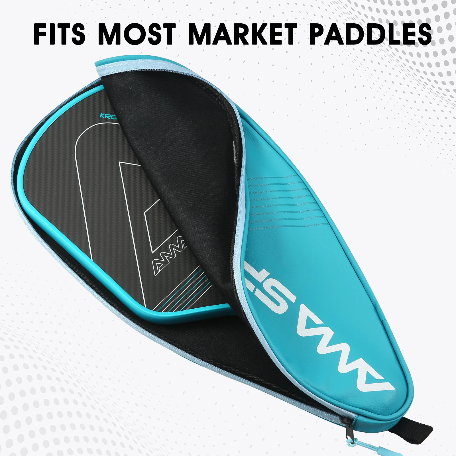 Durable Pickleball Paddle Cover Paddle Protector PU Leather Paddle Cover Zipper Tiffany Blue Pickleball Cover Gifts