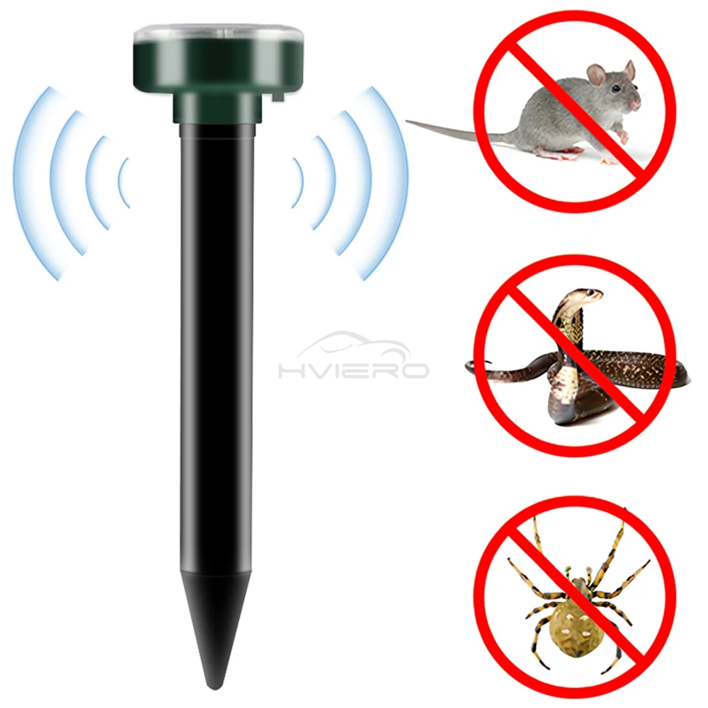 Outdoor Mouse Repeller Solar Ultrasonic Electronic Snake Mole Pest Rodent Insect Transmitted Vibration Wave Waterproof For Lawn mouse repeller