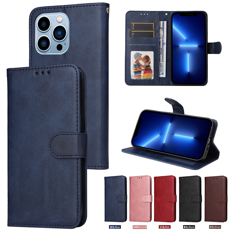 

Flip Leather Wallet Case For iPhone 14 Plus 12 Pro Max 13 mini 11 XS XR X R X SE 2022 2020 8 7 6 6S Plus Card Holder Book Cover