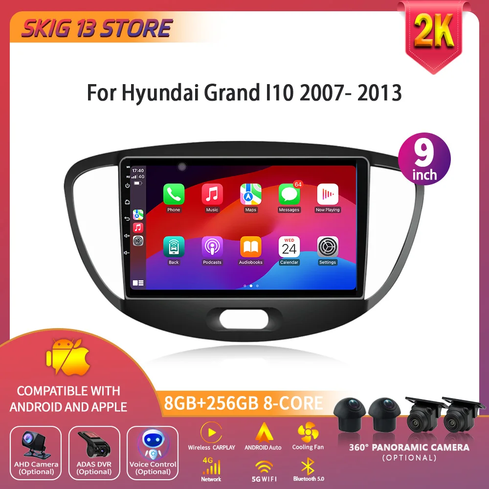 

Android 14 для Hyundai Grand I10 2007- 2013 Автомобильная Мультимедийная навигация автомобильная интеллектуальная система Carplay Радио экран
