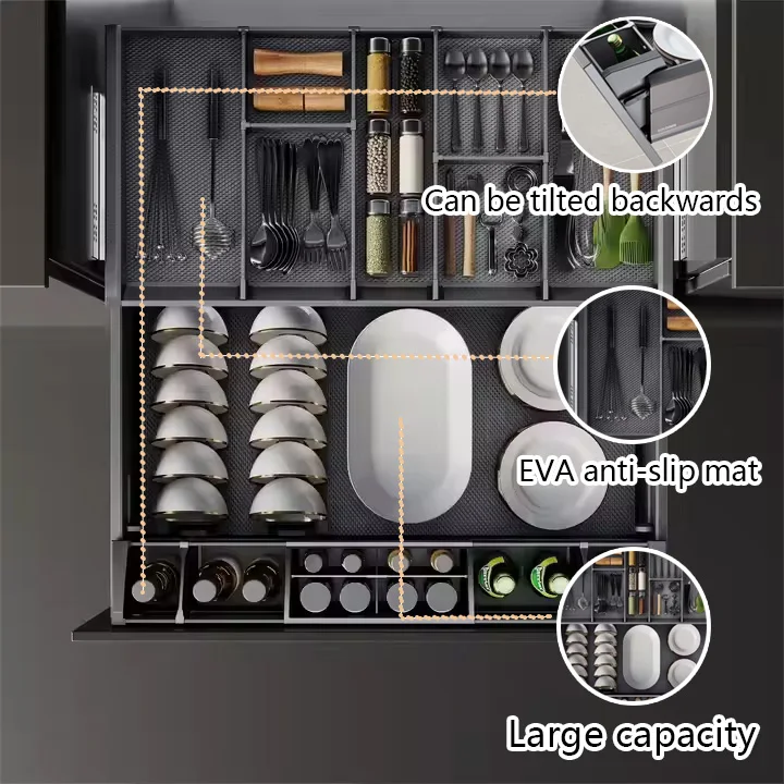 Multifunctional Drawer Seasoning Baskets Pull-out Baskets For Cutlery Storage Organizers Used In The Kitchen
