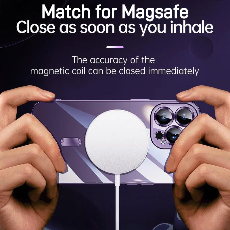 Enhanced Magnetic Phone Case with Wireless Charging & Lens Protector Cover