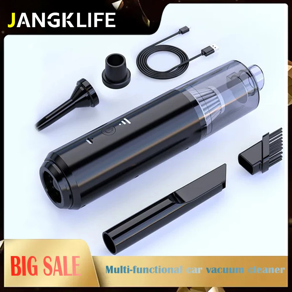 JANGKLIFE Vacuum Cleaner Set, 3 in 1 USB Rechargeable Mini Car Vacuum Dust Collector for Home Automotive Cleaning