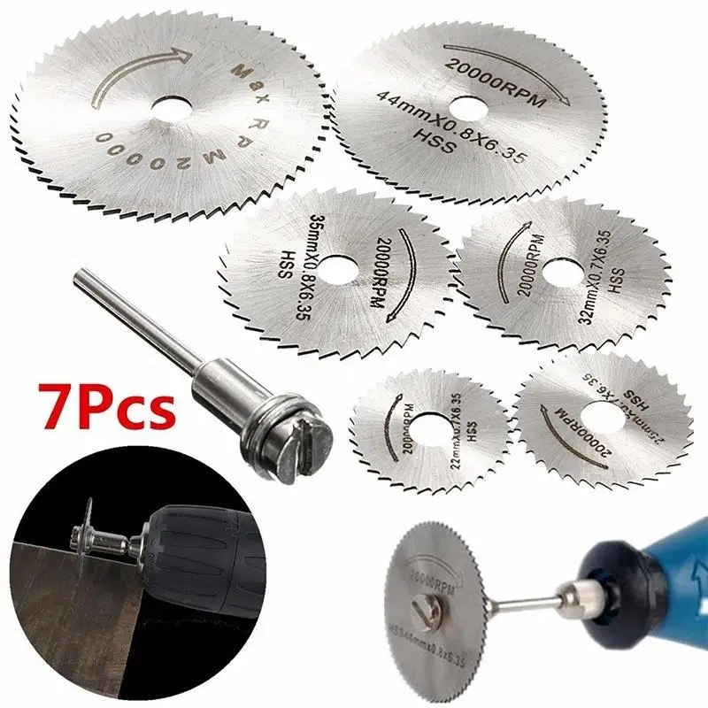 Bohrer, 6 Stück, 1/8 Zoll Schaft, Schnellarbeitsstahl, Mini-Sägeblätter mit Dornen für Dremel Foredom Drehwerkzeug – Detail 1