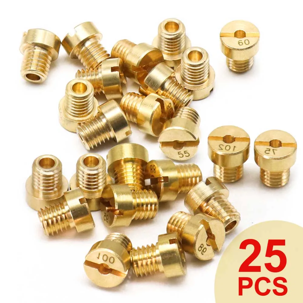 25/12/10pcs 5mm M5 Main Jet for Dellorto Carburetor SHA PHBG NC T5 JNC UA/MA UB/MB SHB/SHBC