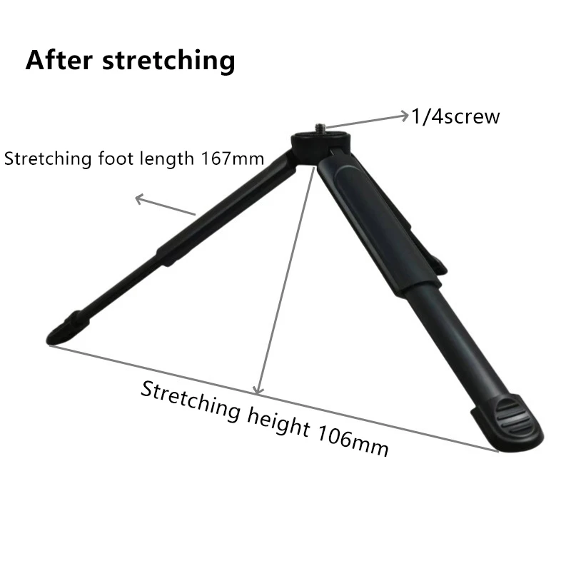 ❤️ Treppiede universale per fotografia in ABS con montaggio a vite da 1/4, impugnatura pieghevole ed estensibile per fotocamera, per registrazione video/selfie - immagine 3