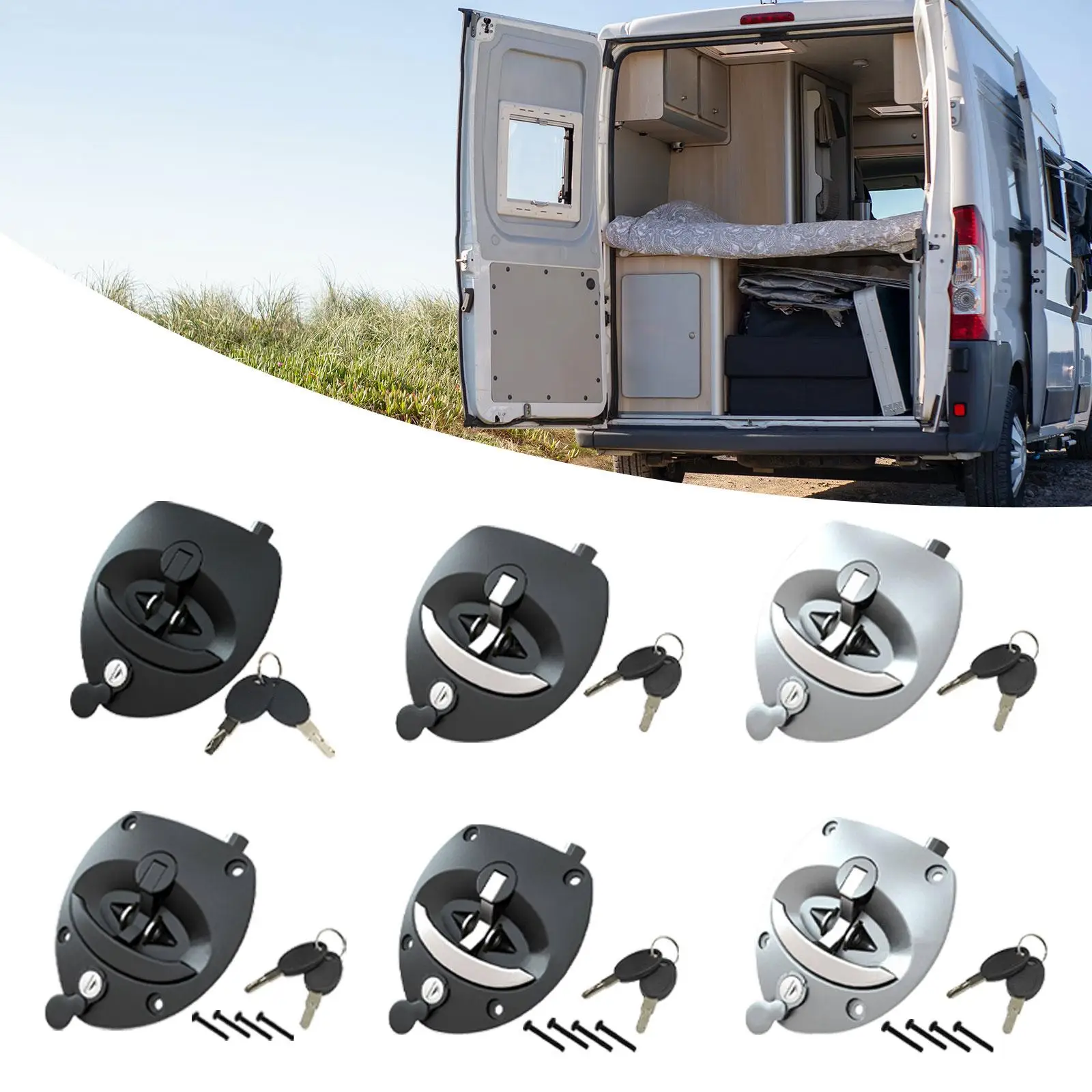 RV Door Locks for Travel Trailer Camper Door Latch for Cargo Hauler