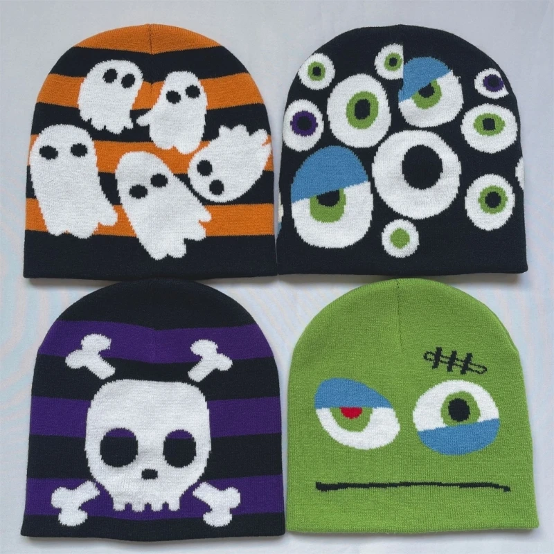 

MXMB Y2k Beanie Hat Women Men Winter Hat Hip-Hop Costume Props Skull Cap