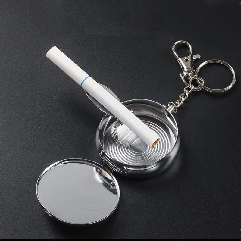Dragonfly Design Ashtray Creative Ashtray Mini Portable Ashtray with Lid Keychain Stainless Steel Travel Ashtray Storage Box portable ashtray cigarettes ashtray silicone ashtray stainless steel ashtray metal ashtray