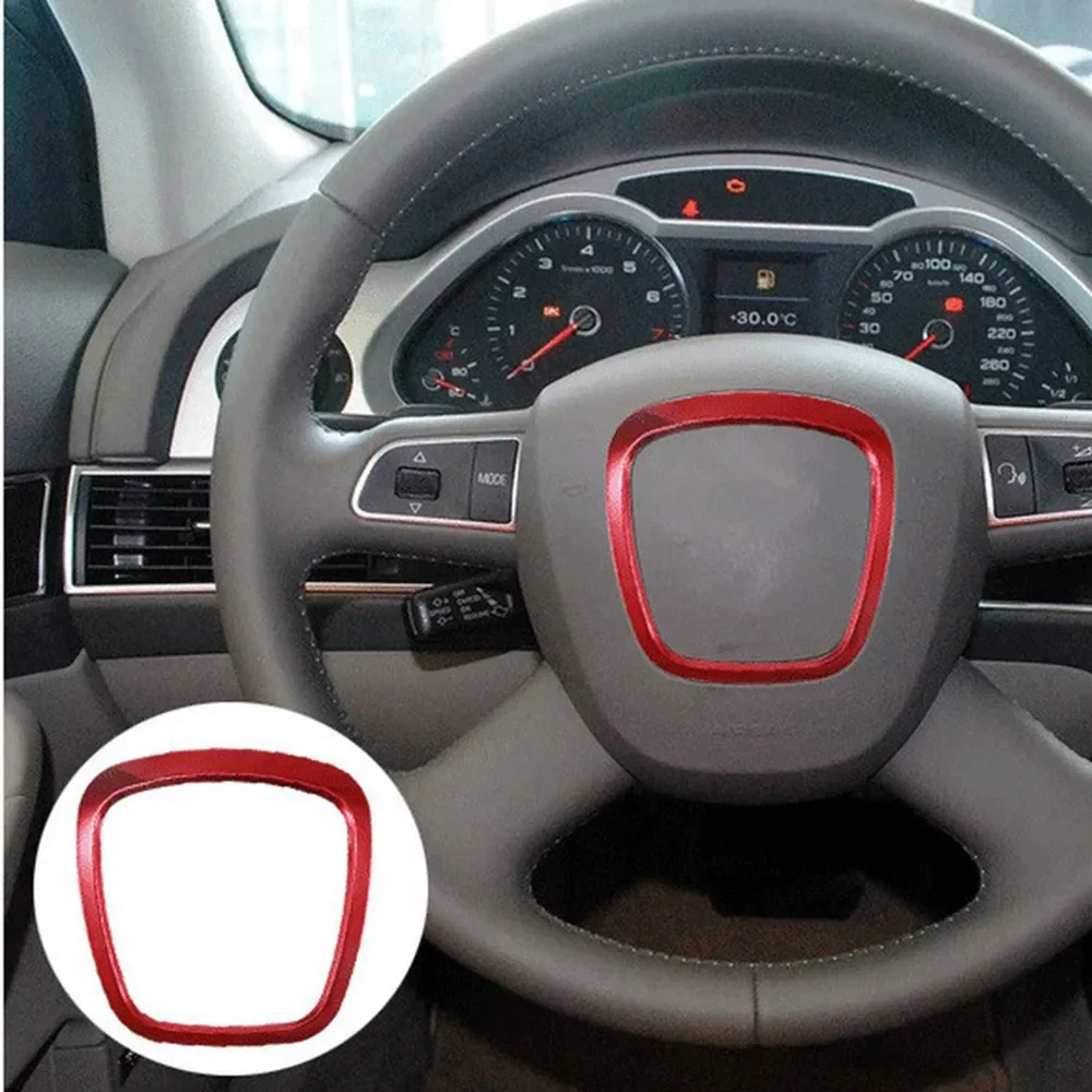 Per Audi A3 8P S3 A4 B6 B7 B8 A5 A6 C6 Q7 Q5 Q3 Chrome Wheel Steering Frame Copertura Trim Adesivo Di Ricambio Per Auto Accessori