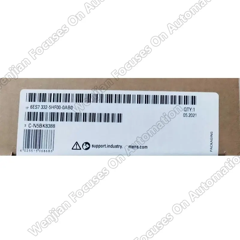 PLC S7-300 6ES7332-5HF00-0AB0 새로운 원본 아날로그 출력 SM 332 8 AA, U/I; 진단 해상도 11/12 비트, 40 핀