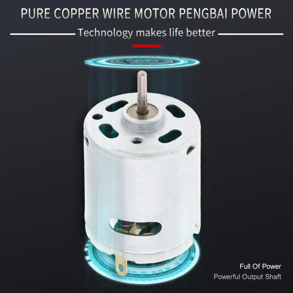 RS365 DC Motor 12-25V Massager Motor Hair Dryer Micromotor Piezoresistor and Carbon Brush for Office Equipment Appliances