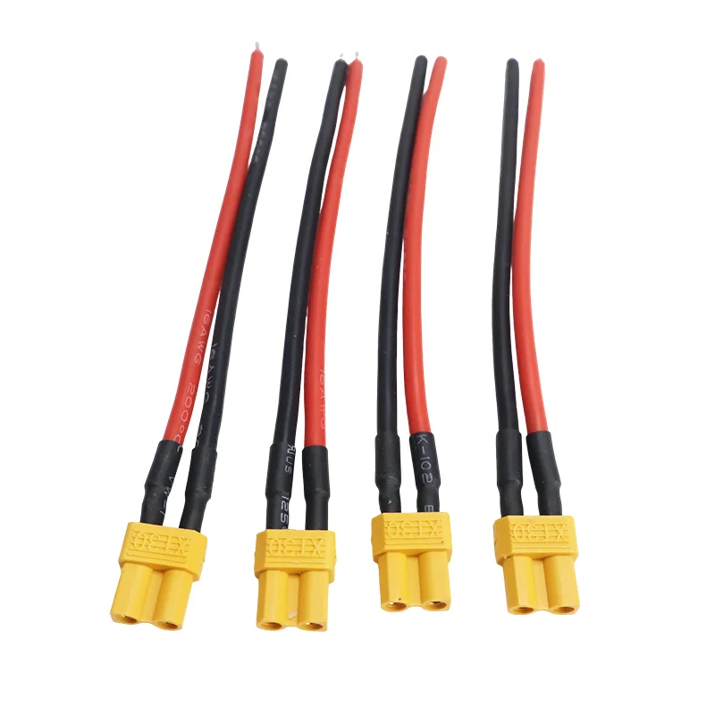 Connecteurs XT30 pour drone FPV, câbles 16AWG soudés, prêts à l'emploi.