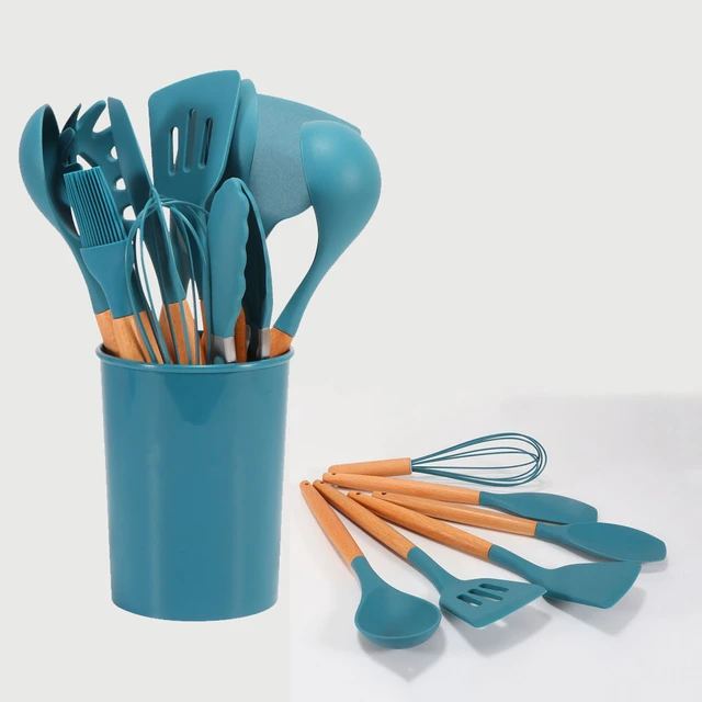 Cuillère À Soupe En Silicone Bleu, Cuillère À Pinces, Ustensiles