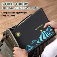 Chargeur solaire portable 1000W pliable avec sortie USB et DC pour le camping en plein air, la randonnée et l'alimentation électrique d'urgence 6