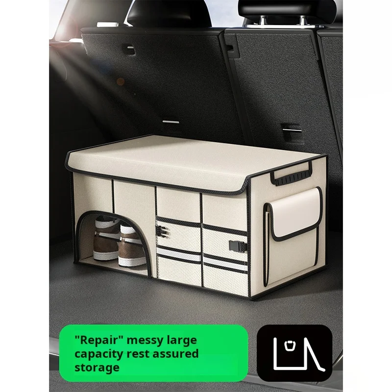 Enhanced Car Organizer: Foldable Oxford Cloth Storage Box for Glove Compartment and Trunk