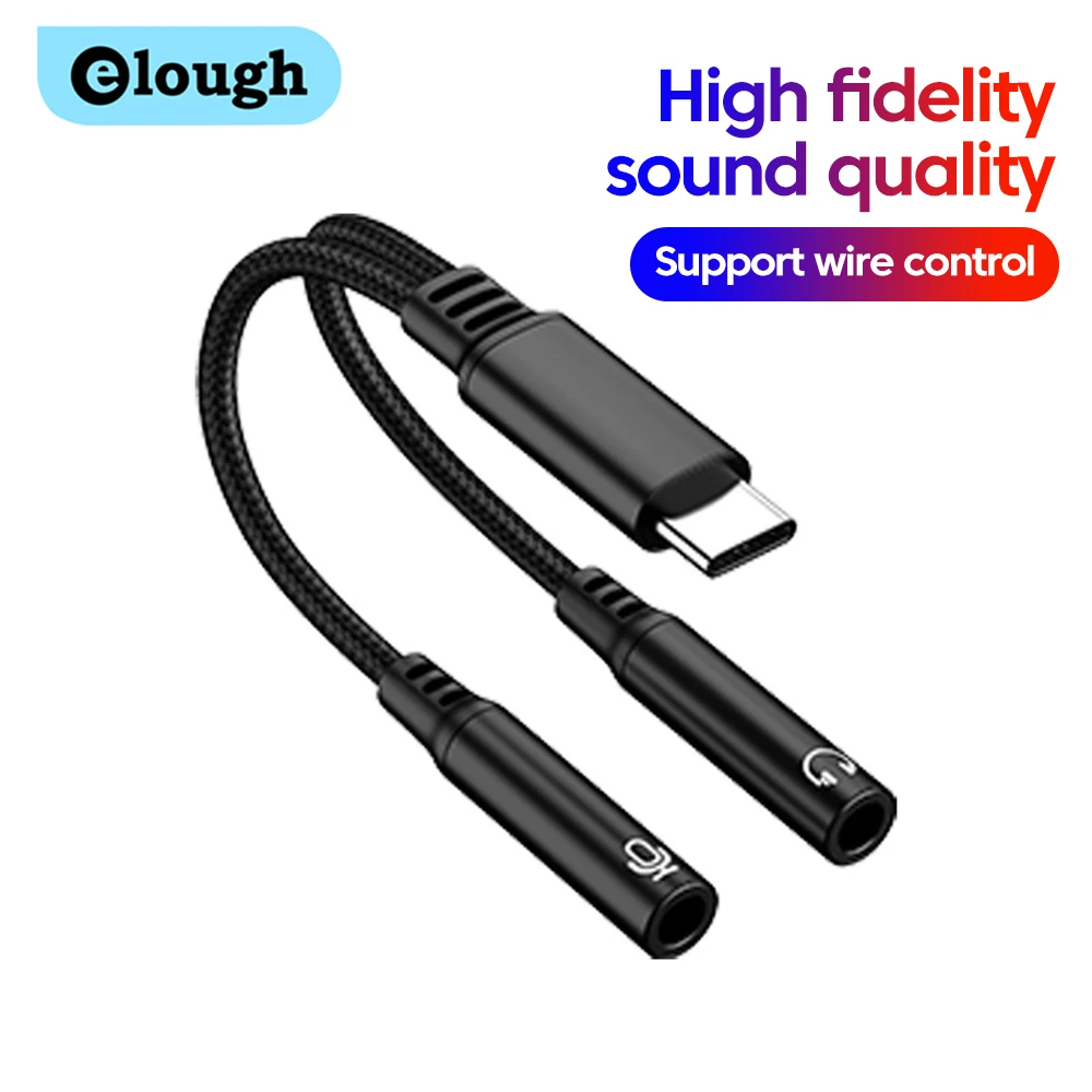 Type C Dual 3.5mm Hi-Fi Audio Adapter with DAC Chip