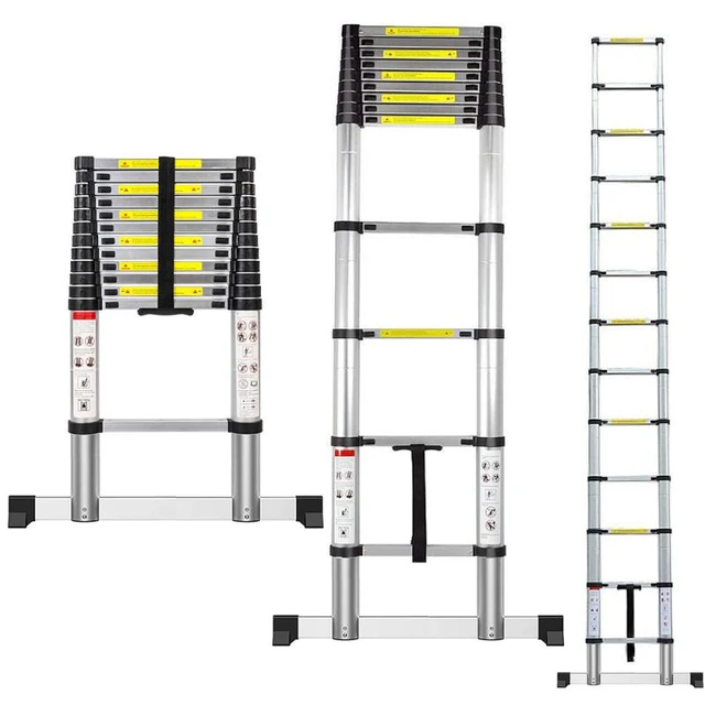 Escalera de elevación de aleación de aluminio para el hogar, escaleras  plegables telescópicas, escalones de espiga para caminar, escaleras de  ingeniería multifunción portátiles - AliExpress