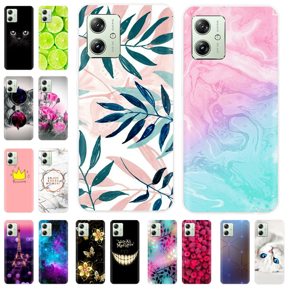 SEAHAI Cover per Motorola Moto G54 5G, Custodia Protettiva Ultra Sottile ed Elegante in Silicone TPU, Vetro a Colori Sfumato AntiGraffio Antiurto Case, Viola Colorato