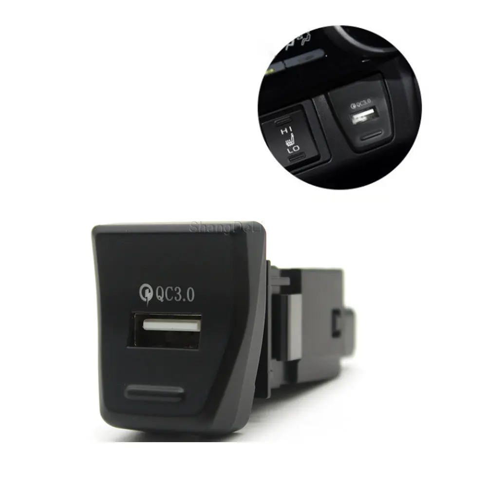 

Blue Light QC3.0 Car Quick Charger USB Interface Socket for Phone Charger For Toyota RAV4 rav4 5th XA50 2019 2020