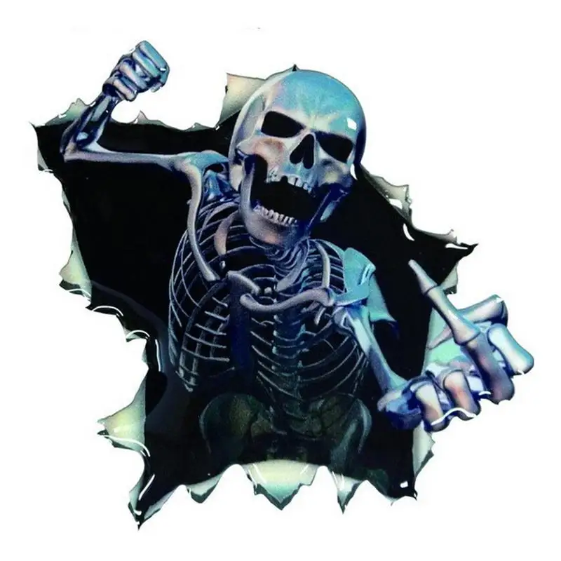 

3D Skull Car Sticker Car Back Rear Window Decals Waterproof Car Automotive Decal Decoration For Car Windows Doors Trucks