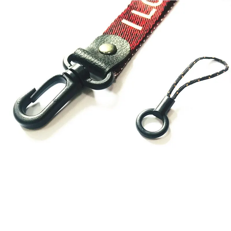 Fashionable Hook Buckle 2 in 1 Detachable Jacquard Embroidery Wide Hanging Neck Long Shoelace Mobile Phone Case Universal Hang R