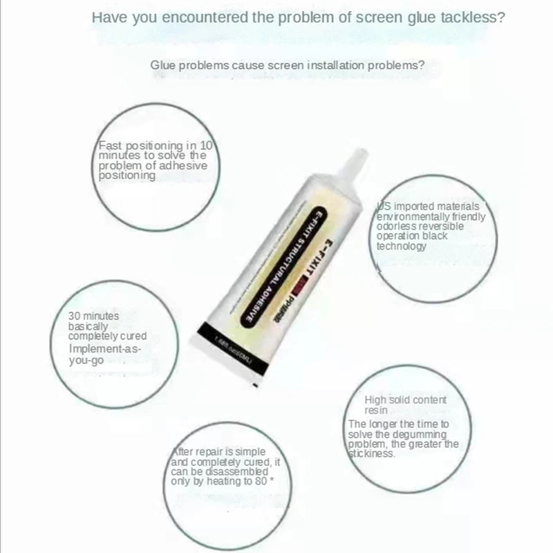 Mobile Phone Adhesive E-FIXIT A130PPD50ML Quick Curing Adhesive Suitable for Repairing The Back Cover of The Touch Screen Shell Frame of Mobile Phones