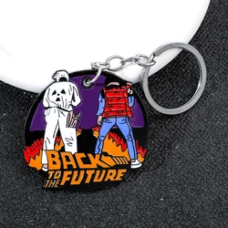 Retro Movie - Inspired Metal Keychain with Enamel Charm - Perfect Gift (Back To The Future)