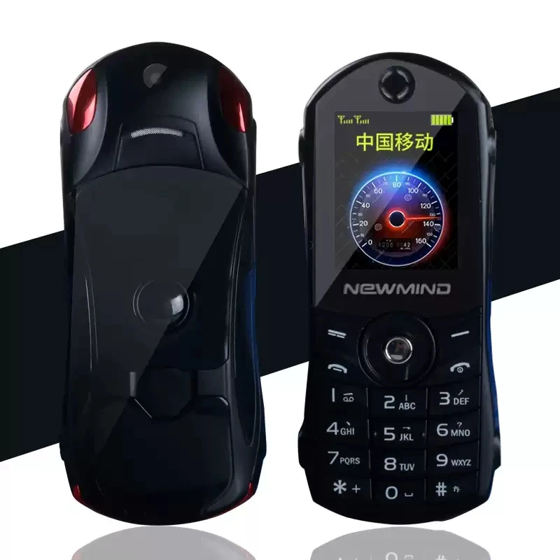 Newmind-Push Button Car Mobile Phone, Cute Mini Cell Phone, Dual Sim,2G GSM,1000mAh, Camera, MP3, FM, F8, 1.8 Inch Telphone 5