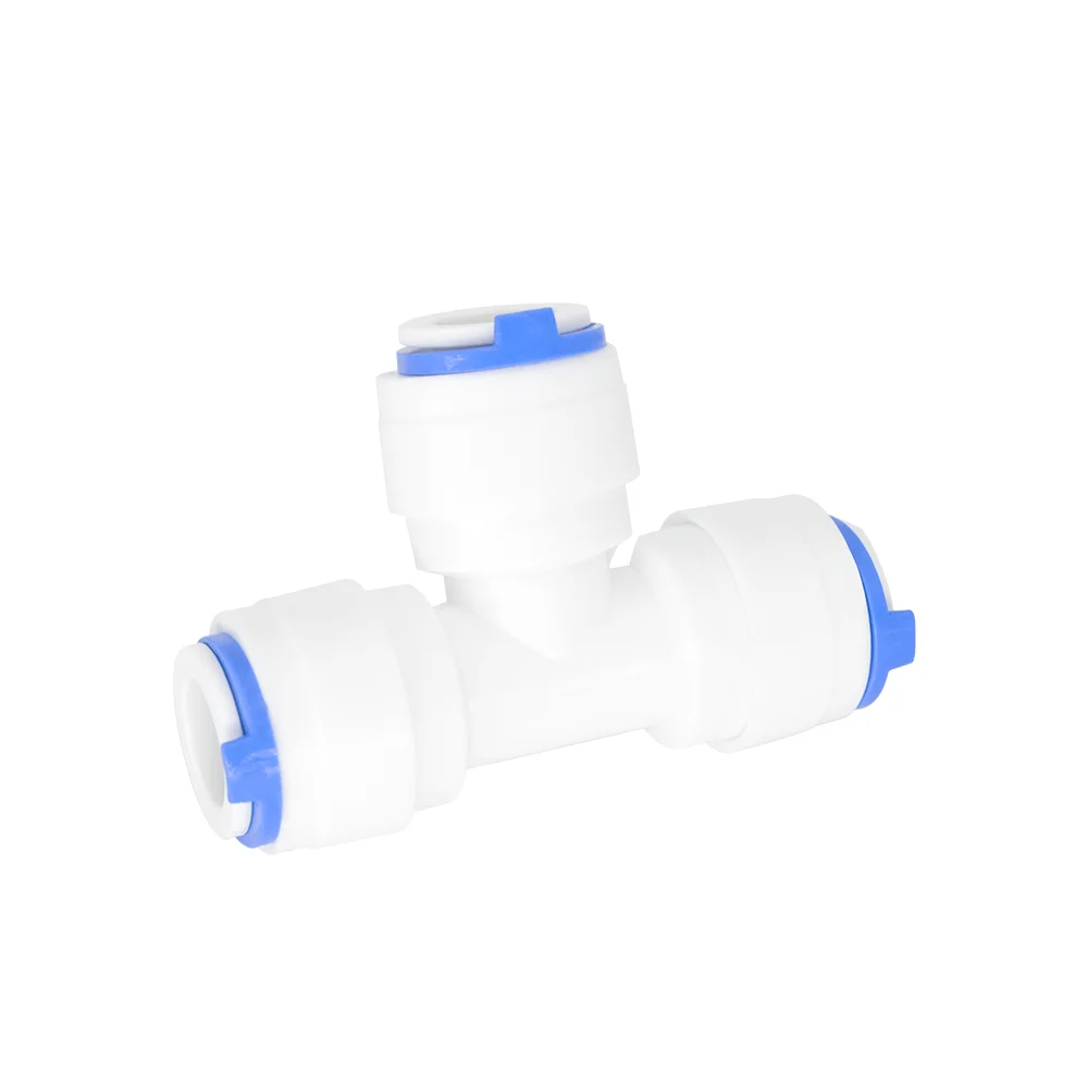 Pipe Fitting YQBS 1/4" 3/8" T Y Three OD Quick Connect Push In to Connect Water Tube Fitting for RO Reverse Osmosis Filter