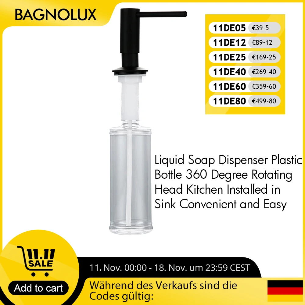 Gunmetal Liquid Soap Dispenser Plastic Bottle 360 Degree Swivel Head Kitchen Installed In Sink Convenient And Simple Soap Dispenser