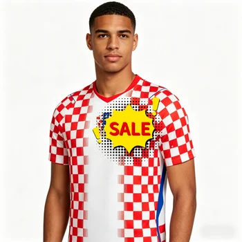 2026 Croatia Home Jersey Mens Football Jersey Fashion National Emblem Sports T Shirt Casual Breathable Family Kids Tees Fashion 1