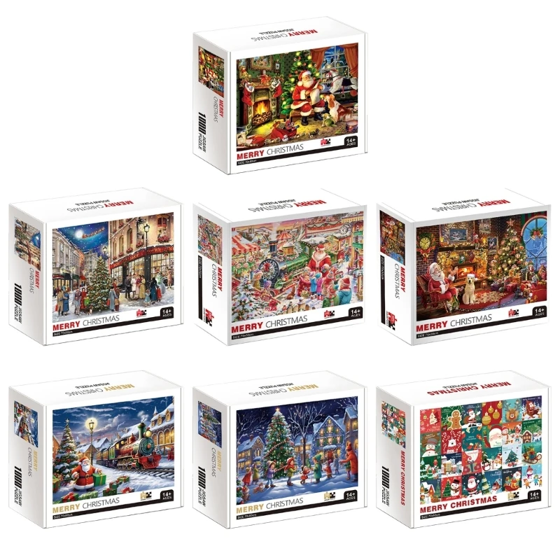 

Festive Christmas Puzzle 1000Pcs Wall Decor Advanced Puzzle Oil Painting