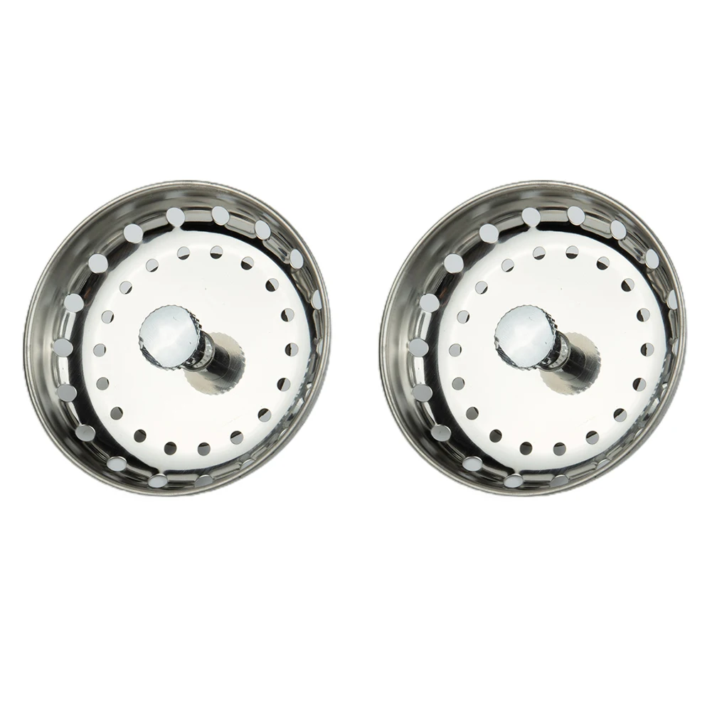 

Home Plumbing Sink Strainers 2 Pack Basket Drain Home Improvement Kitchen Sink Plug Stainless Steel Professional