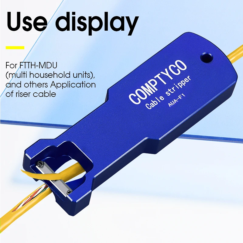 COMPTYCO AUA-F1 광섬유 종방향 스트리퍼 광섬유 케이블 재킷 슬리터 8.5mm/10.4mm/14mm 외장 커터 FTTH 도구