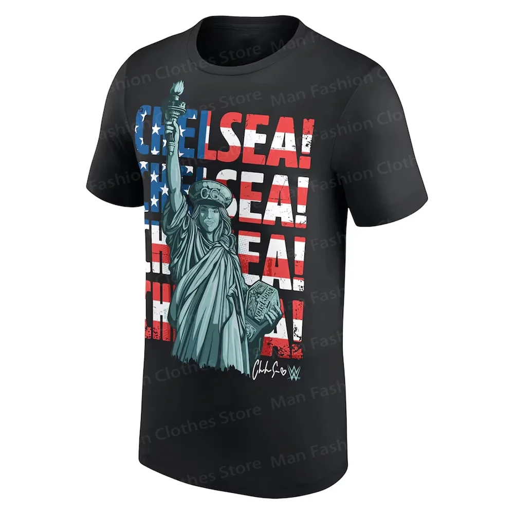 Summer Men's Women's WWE T-Shirts Chelsea Green Statue Cotton T-Shirt Youth Child Wrestling Fans Must Have Unisex Tee Clothes 2